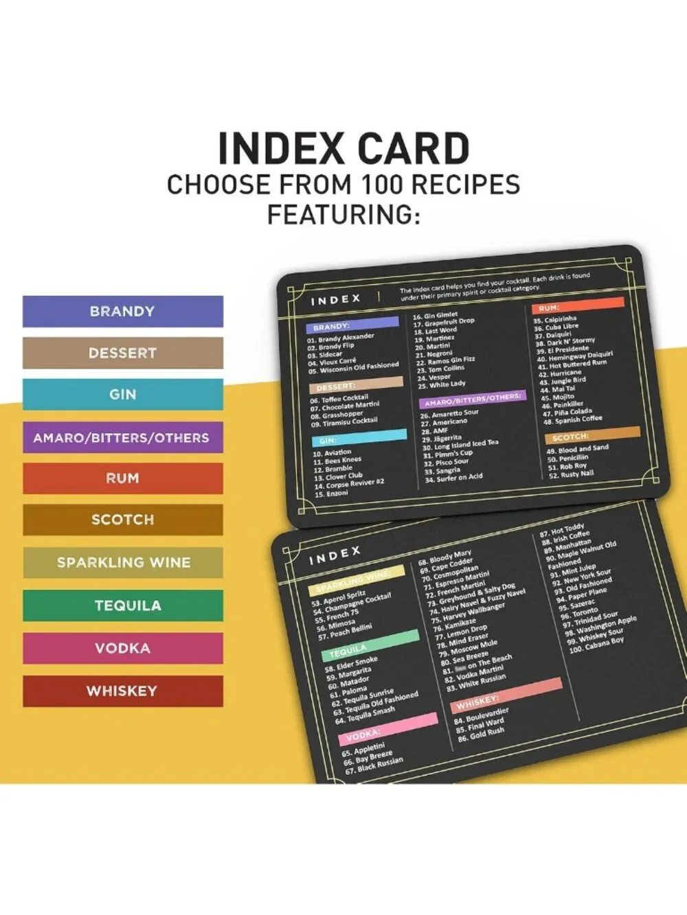Master 100 Cocktails: Flashcard Recipe Guide with Step-by-Step Instructions